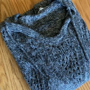 Oversized Open-Knit Dark Grey Pullover